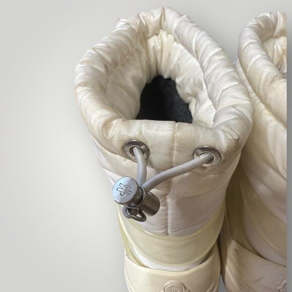 Moncler White Nylon and Leather Insolux Snow Boots Size 39 EU / 8 US - Picture 10 of 16